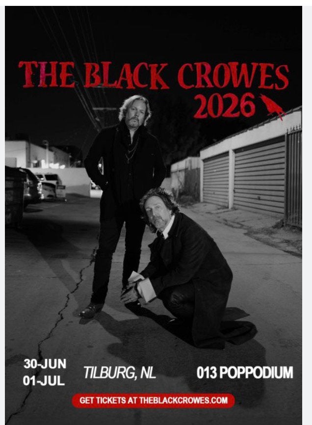 2 tickets Black Crowes Tilburg wo 1 juli, Twee personen, Juli