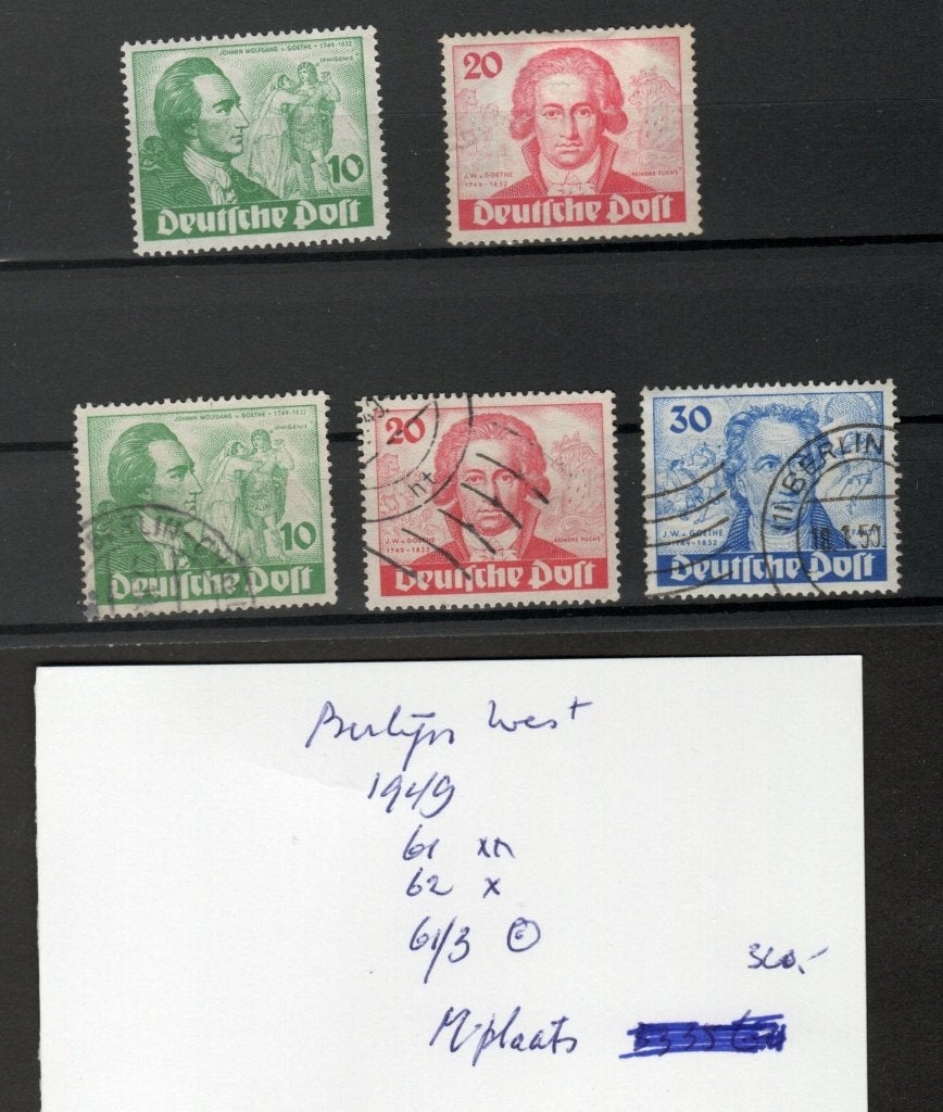 Berlijn 1949 61/63 gestempeld, Ophalen of Verzenden, BRD, Gestempeld