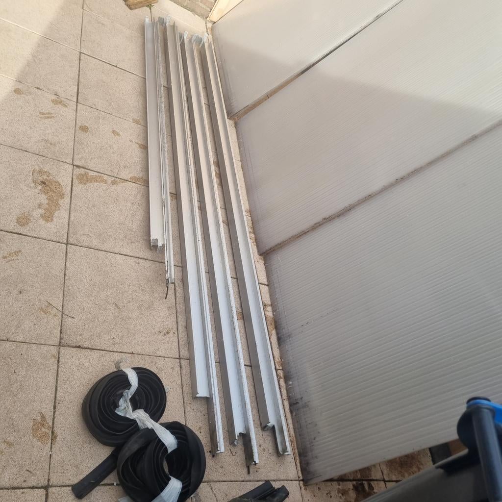 Polycarbonaatplaten ,aluminium balken, veranda / overkapping, Ophalen, Gebruikt, Veranda