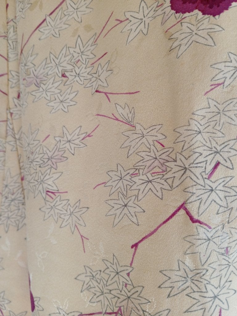 Traditionele Japanse Kimono white parple ume, Ophalen of Verzenden
