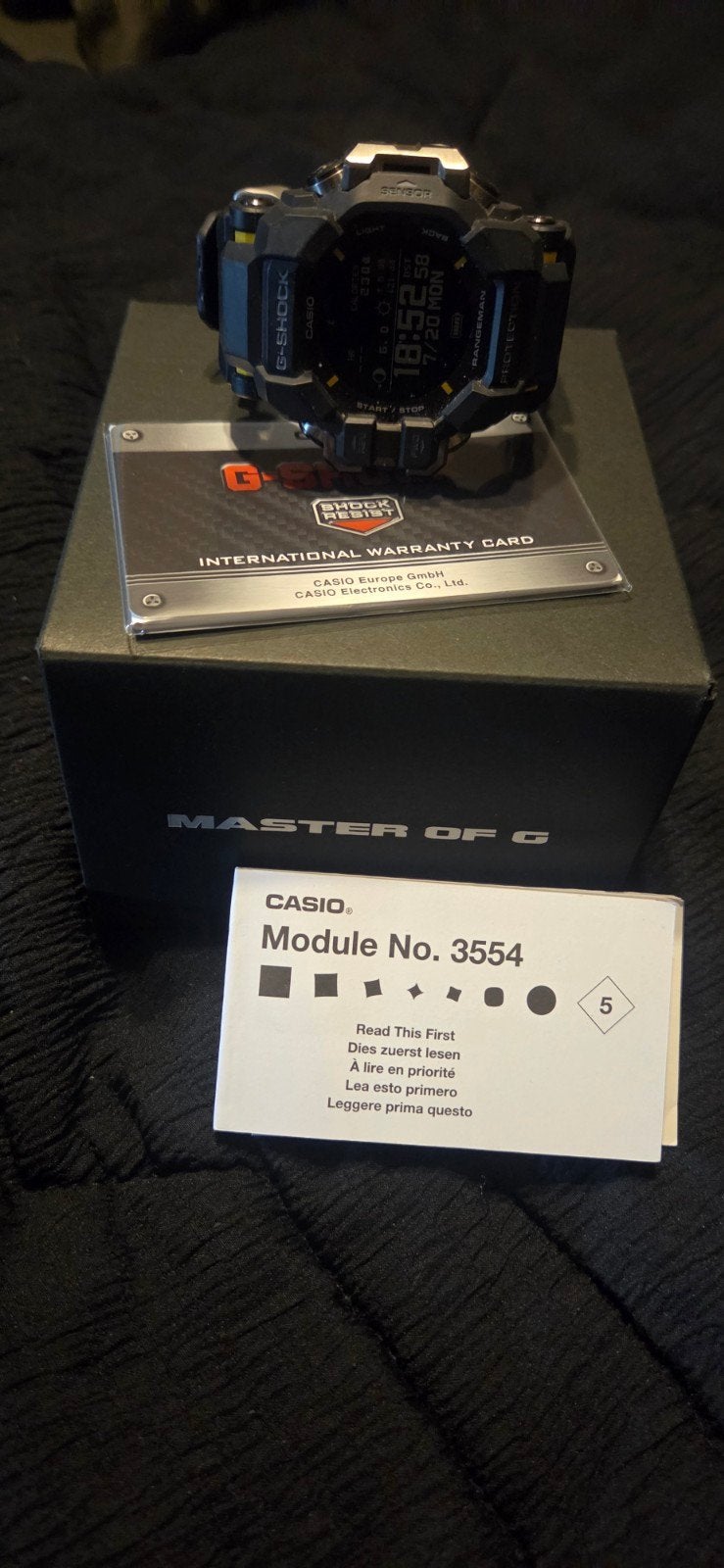 Casio G-Shock Rangeman gpr h1000 GPS Solar Horloge, Zwart, Ophalen of Verzenden, Zo goed als nieuw, Waterdicht