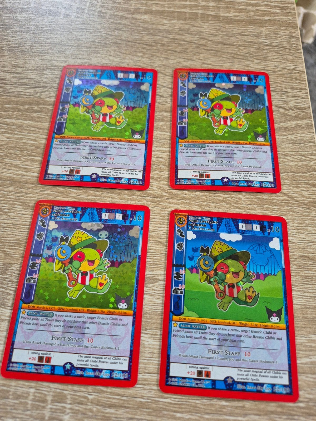 MetaZoo Chibi Loveland Frogman 22/103 holo's en normale, Ophalen of Verzenden, Zo goed als nieuw, Meerdere kaarten