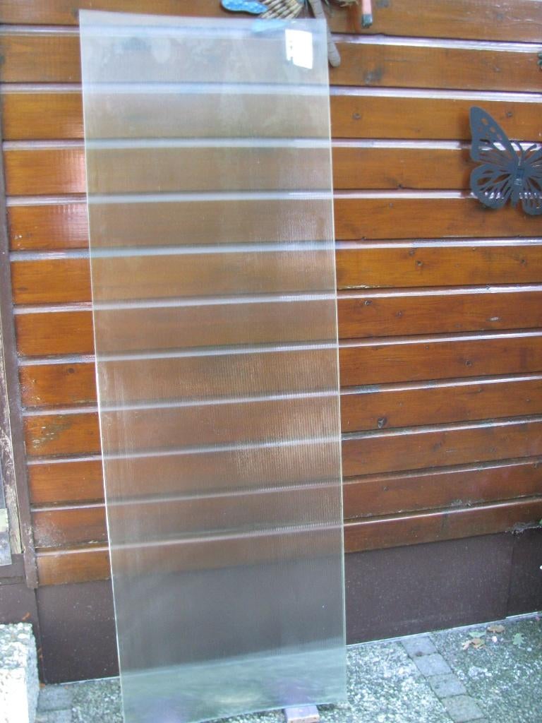 gebogen nieuwe glasplaat afdakje, Doe-het-zelf en Verbouw, Glas en Ramen, Ophalen, Minder dan 80 cm, Nieuw, 160 cm of meer