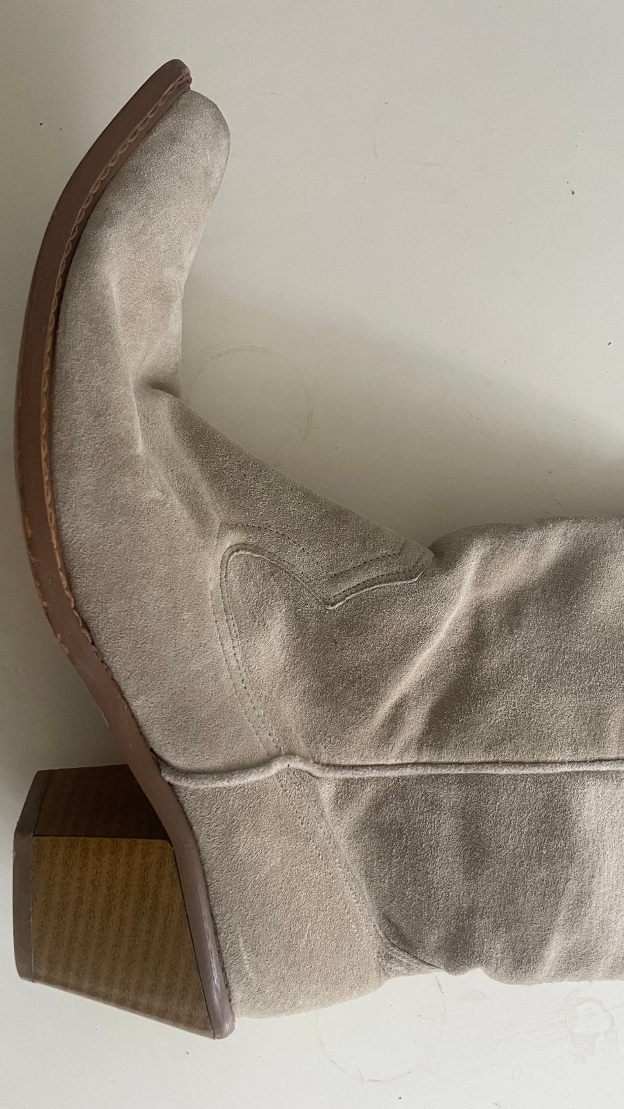 Te koop: leren laarzen, beige, 41, Ophalen of Verzenden, Zo goed als nieuw, Beige, Hoge laarzen