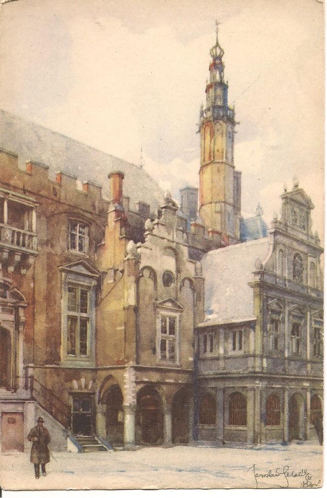 Haarlem Naar Aquarel J. Setelik., Ophalen of Verzenden, 1940 tot 1960, Ongelopen, Noord-Holland