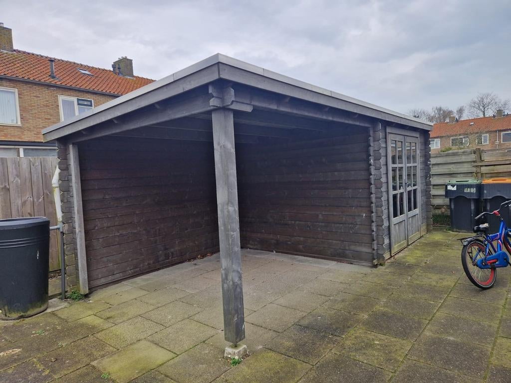 Blokhut 6x3 meter met overkapping, Ophalen of Verzenden, 250 tot 500 cm, Blokhut