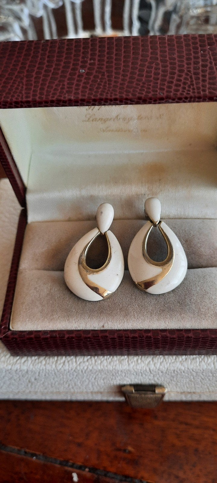 Vintage  Napier oorbellen, emaille  cloisonné., Ophalen of Verzenden, Overige materialen