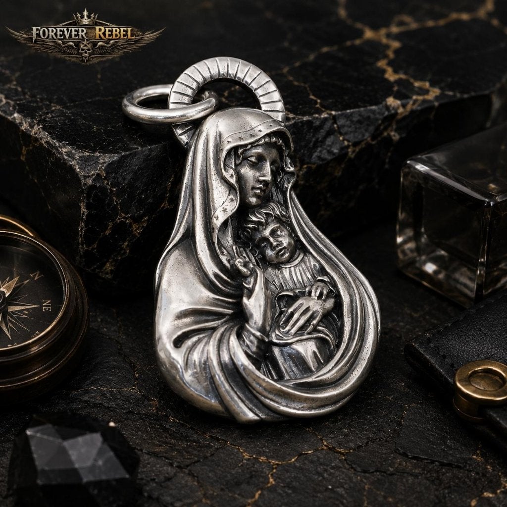 Mother of Mercy - 925 Zilver, Foreverrebelmail@pm.me, Verzenden, Kruis of Symbool, Zilver