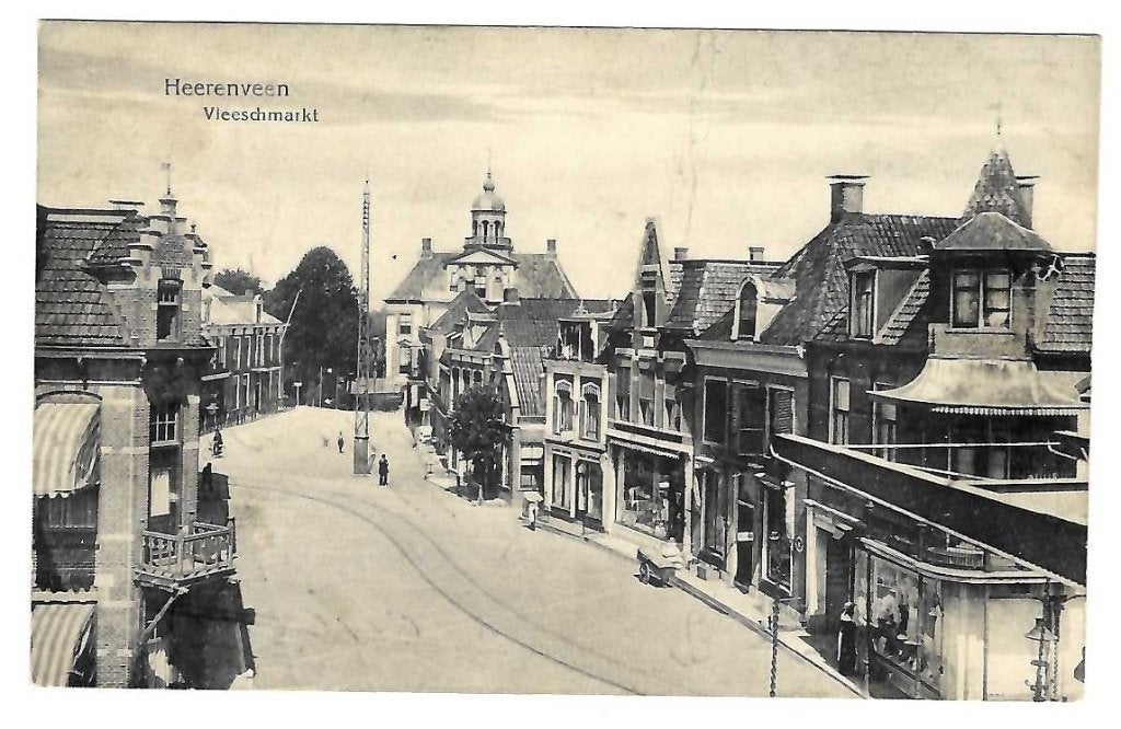Heerenveen - Vleeschmarkt, Verzenden, Voor 1920, Gelopen, Friesland