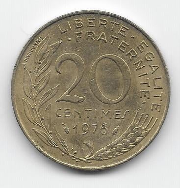 Frankrijk 20 centimes 1976 KM# 930, Verzenden, Frankrijk, Losse munt