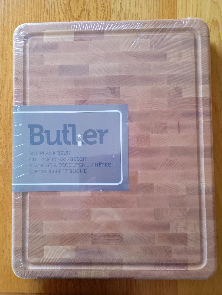 Butler Snijplank Beuk (45x35x4) NIEUW, Hout, Snij-/serveerplank, Nieuw, Ophalen of Verzenden