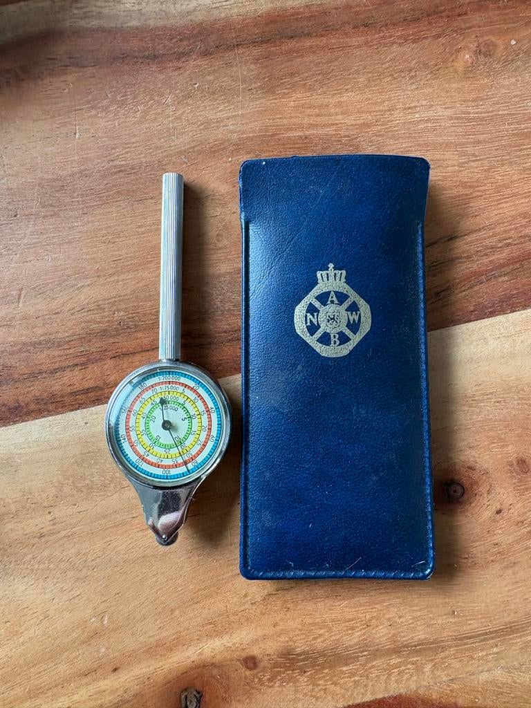 Vintage Curvimeter met Etui ANWB Nauwkeurige Kaartmeter, Ophalen of Verzenden