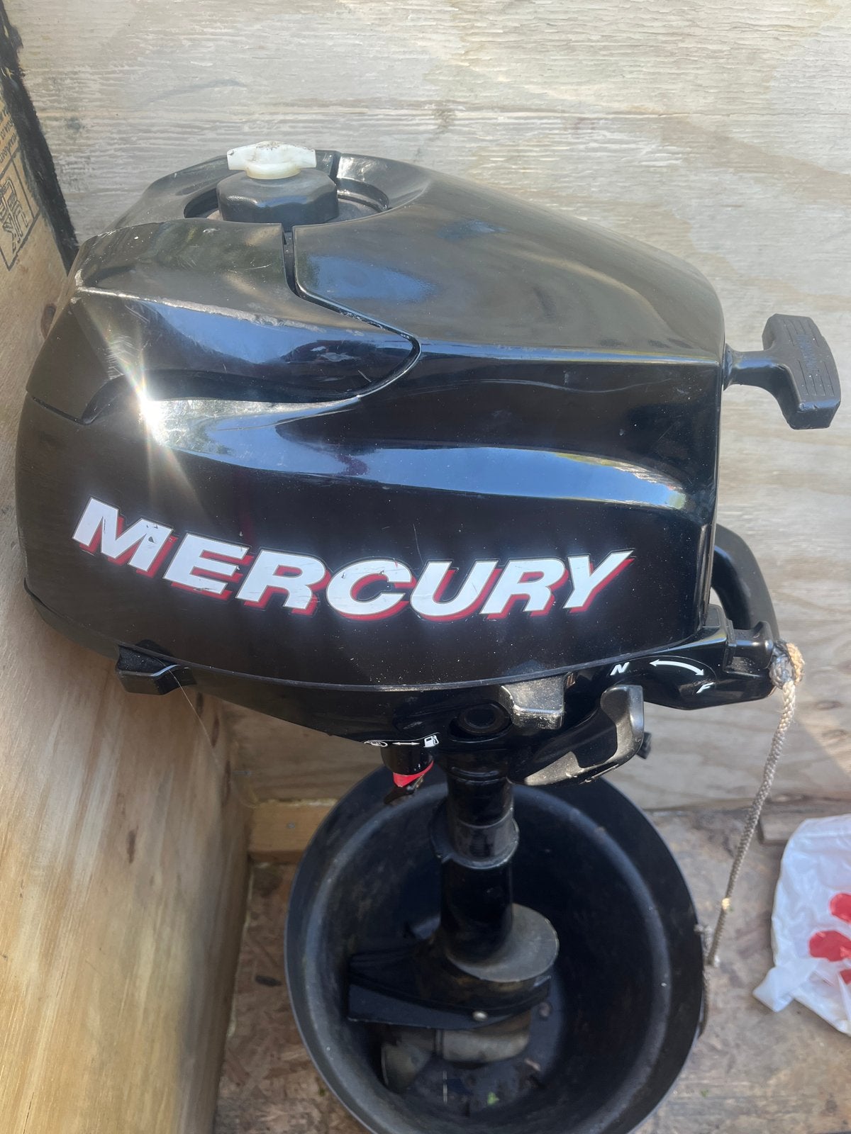Mercury 3.5 PK buitenboordmotor, Watersport en Boten, Buiten- en Binnenboordmotoren, Ophalen, Minder dan 5 pk, Viertaktmotor, Zo goed als nieuw