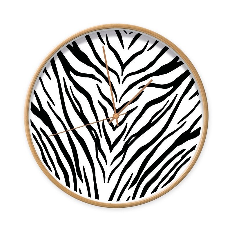 Kinderklok Wandklok Zebra Print Zebrastrepen Dutch Sprinkles, Info@dutchsprinkles.nl, Ophalen of Verzenden, Dutch Sprinkles, Nieuw