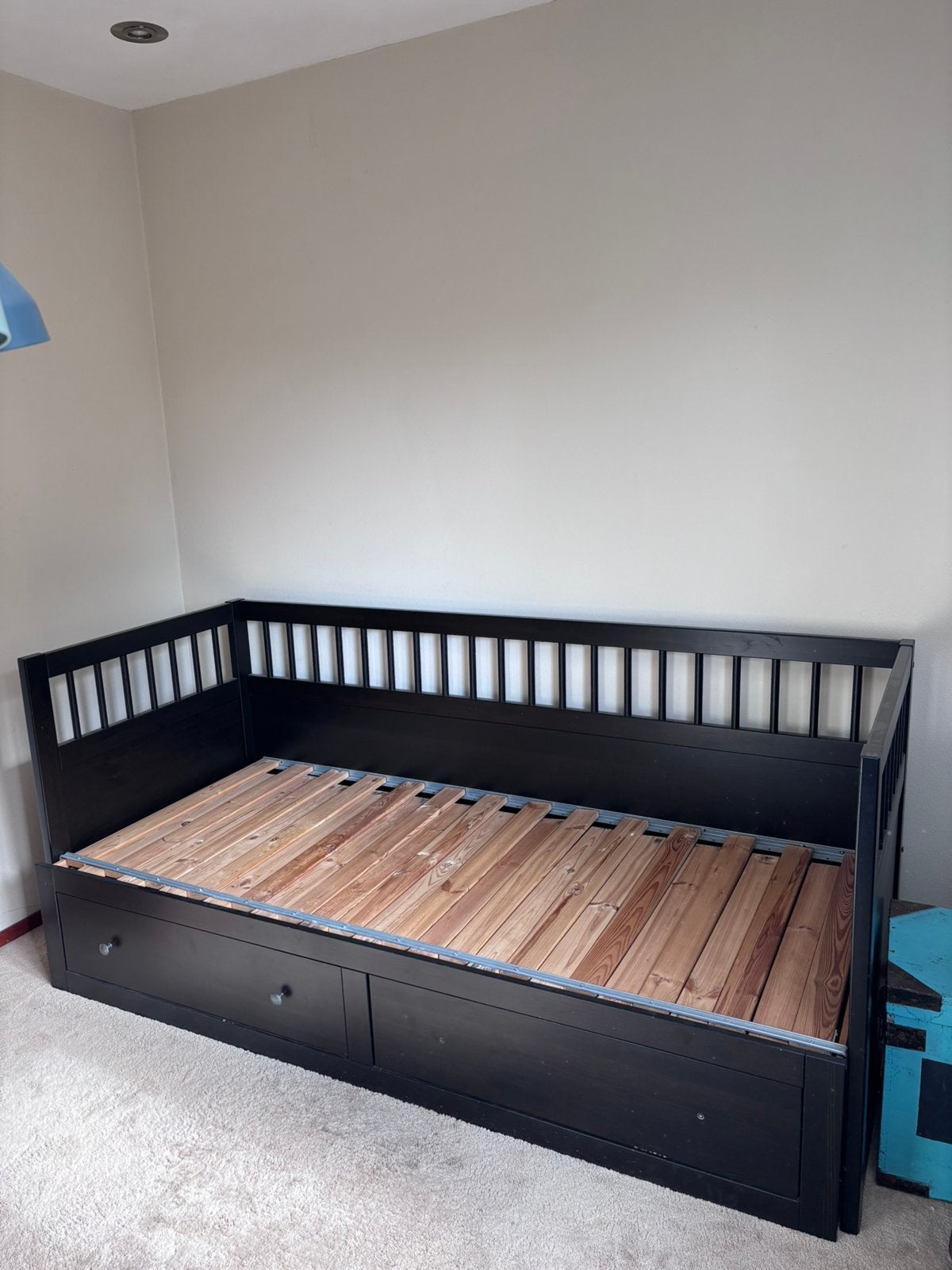 Eenpersoonsbed met lades, Ophalen, 85 tot 100 cm, Gebruikt, Matras