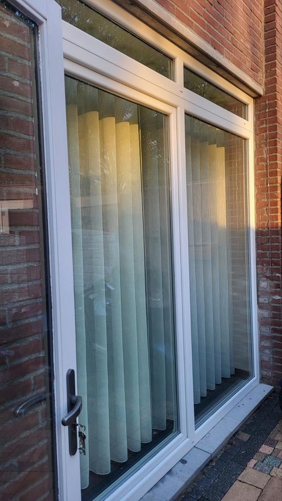 Kunststof schuifpui 2.50 breed x 2.60 hoog, Ophalen, Kunststof, Gebruikt, 120 cm of meer