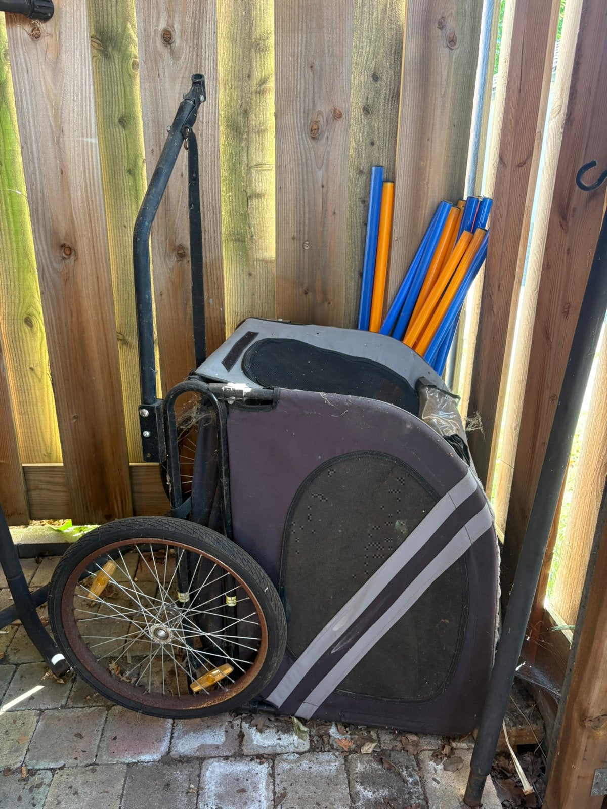 Oude fietskar, Fietsen en Brommers, Fietsaccessoires | Aanhangers en Karren, Ophalen, Gebruikt, Hondenkar