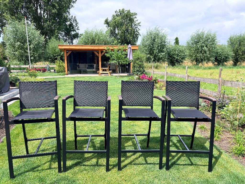 4 Barkrukken tuin/veranda, Ophalen, Kunststof, Met voetsteun, Nieuw