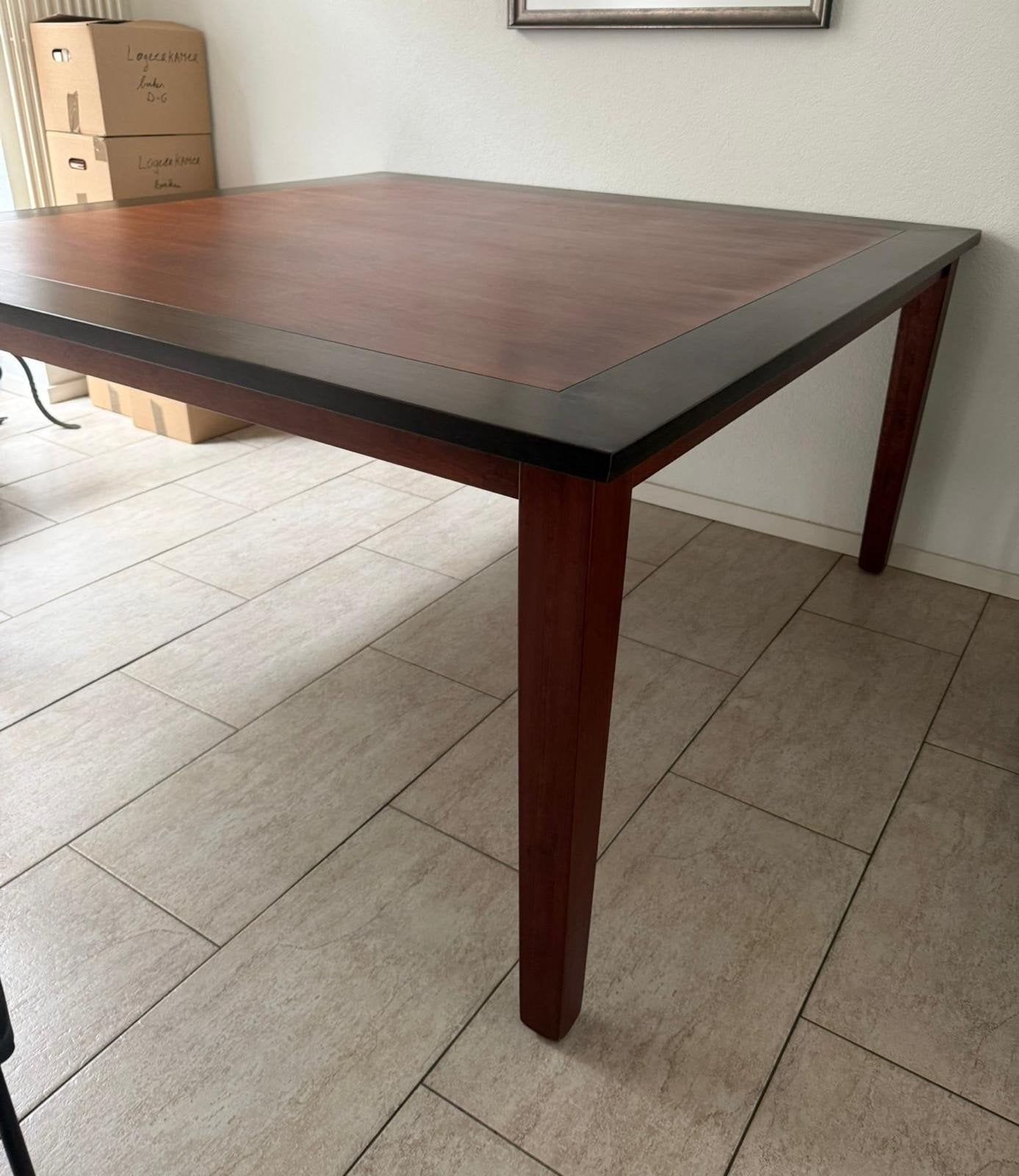Massief Mahonie Houten Eettafel, Huis en Inrichting, Ophalen of Verzenden, Gebruikt, Rechthoekig, Overige houtsoorten