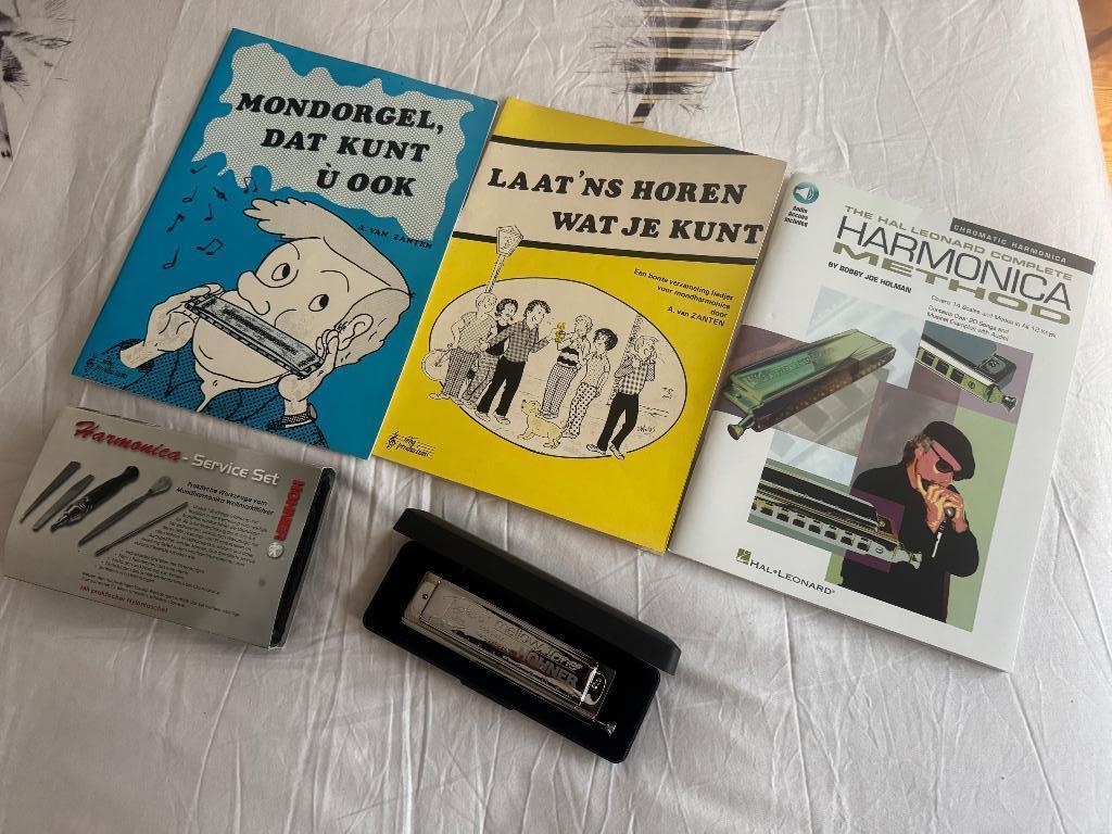 Hohner mondharmonica Mellow tone incl. Hohner service set, Muziek en Instrumenten, Ophalen of Verzenden, Zo goed als nieuw, Met koffer of doosje