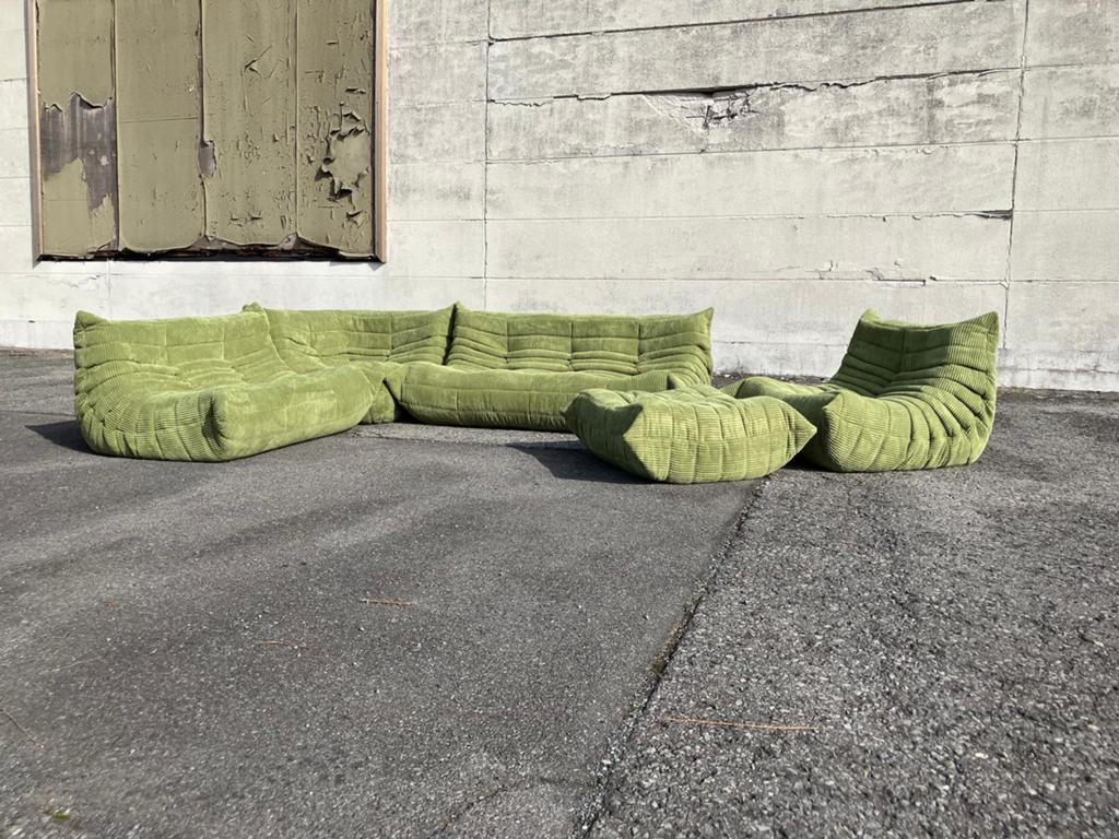 Prachtige Togo set in olijfgroene corduroy, Ophalen of Verzenden, Togo ligne roset cinna mah jong knoll vitra cassina b&b italia