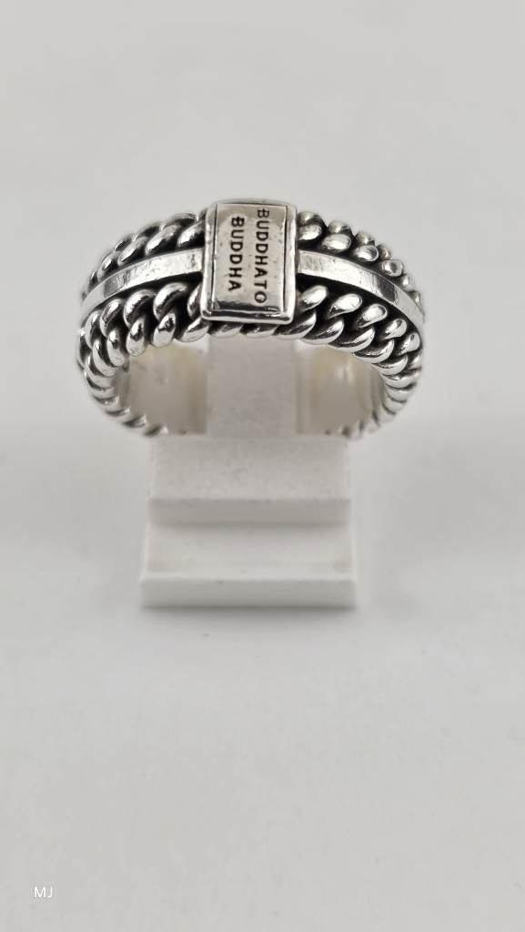 Zilveren Buddha to Buddha ring                          Z175, 18 tot 19, Gebruikt, ., Ophalen of Verzenden