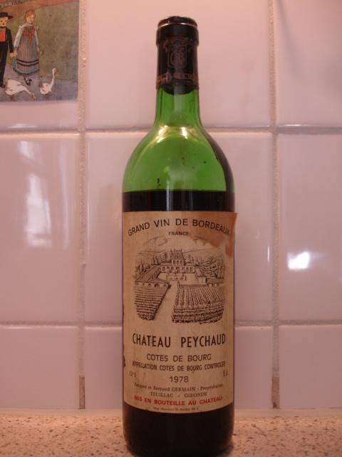 Château Peychaud 1978, Appellation Côtes de Bourg Controlée, Frankrijk, Ophalen of Verzenden, Zo goed als nieuw, Rode wijn