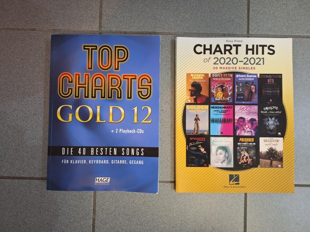 Bladmuziek boeken: Top charts Gold 12 + Chart Hits 2020/21, Muziek en Instrumenten, Bladmuziek, Ophalen, Nieuw, Artiest of Componist