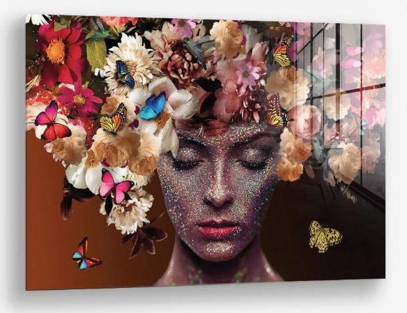 Glasschilderij Nature's Muse 60x90 - Gehard glas, Glas, Achter glas, Ophalen of Verzenden, Print
