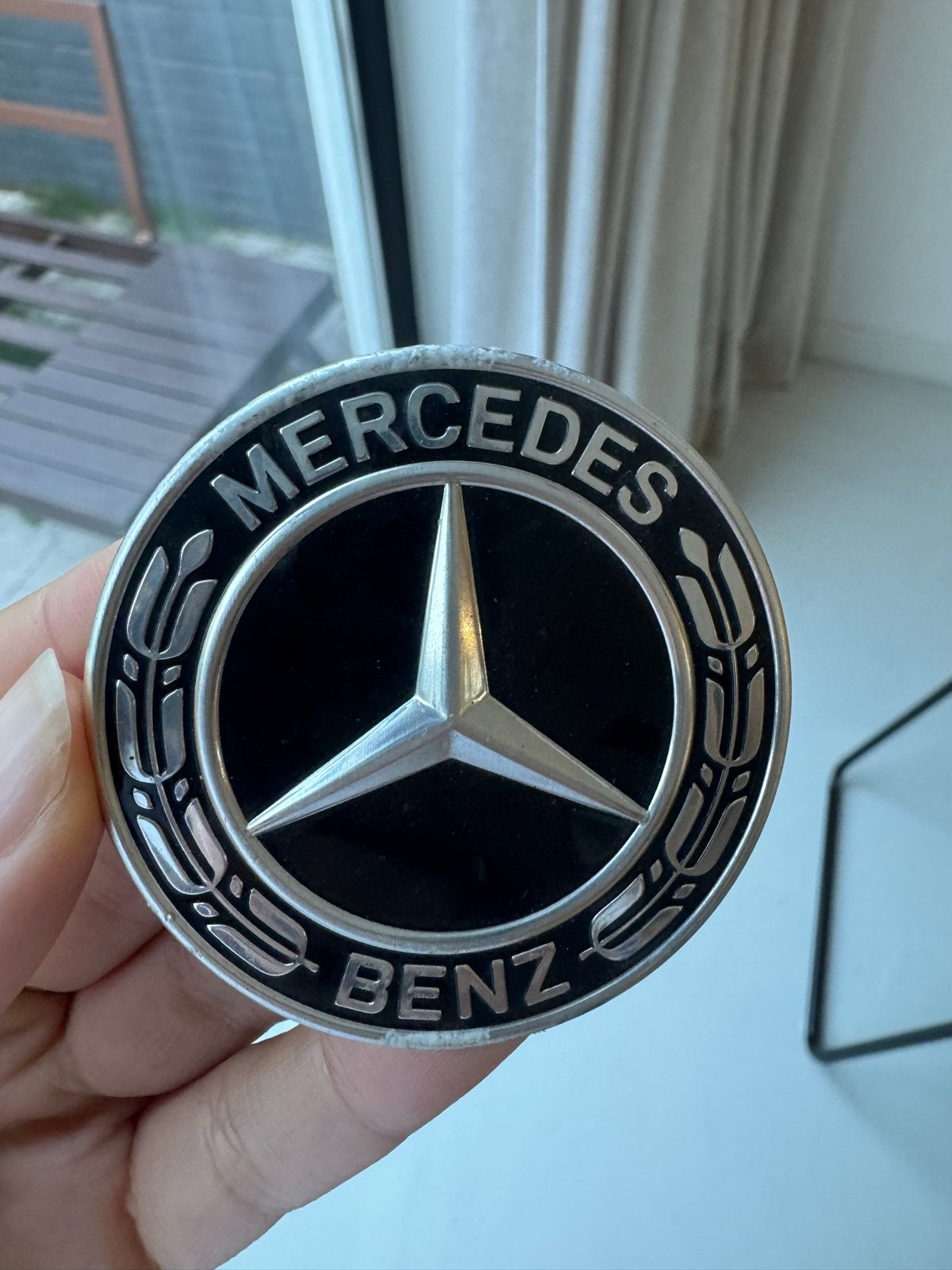 Origineel Mercedes-Benz motorkap embleem / ster badge, Ophalen of Verzenden, Gebruikt, Mercedes-Benz