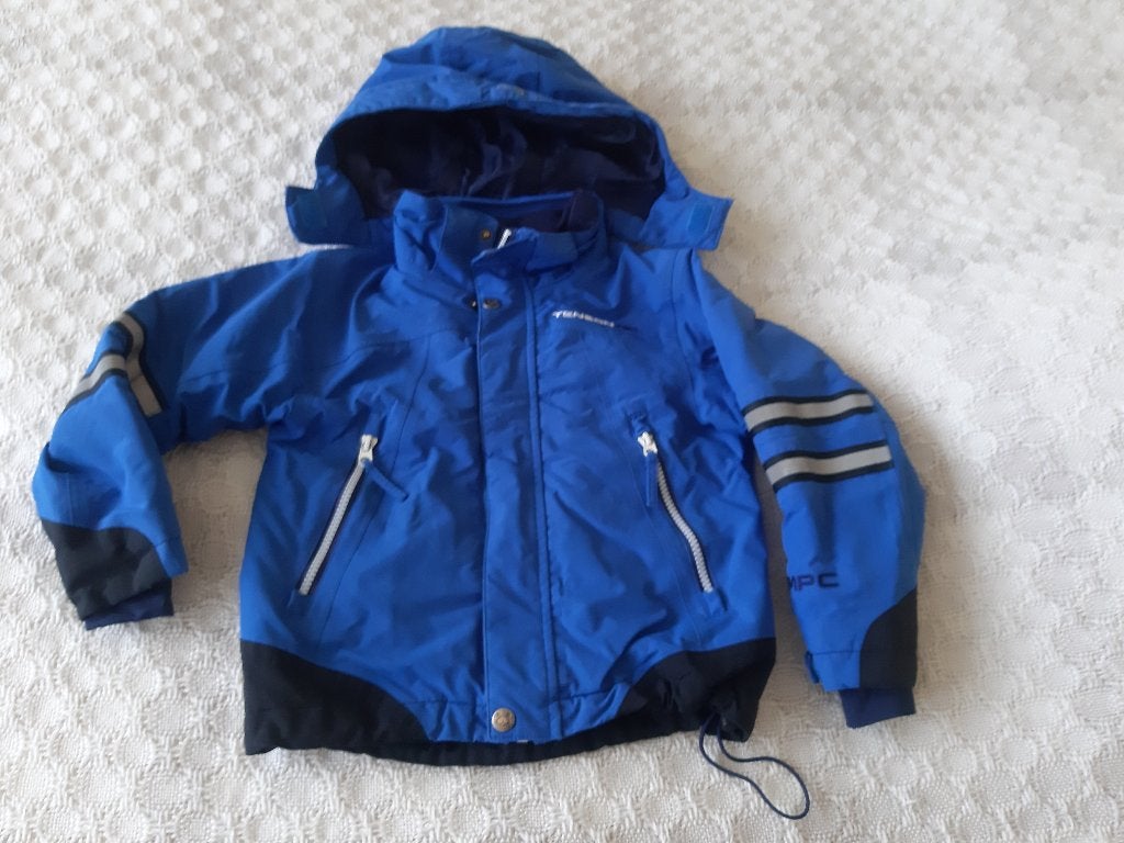 blauwe jongens jas Tenson maat 98/104, Kinderen en Baby's, Kinderkleding | Maat 98, Ophalen, Tenson, Zo goed als nieuw, Jongen