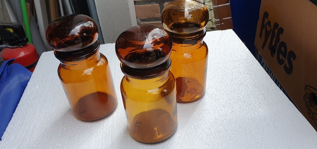 Vintage bruine apothekers potten., Ophalen of Verzenden