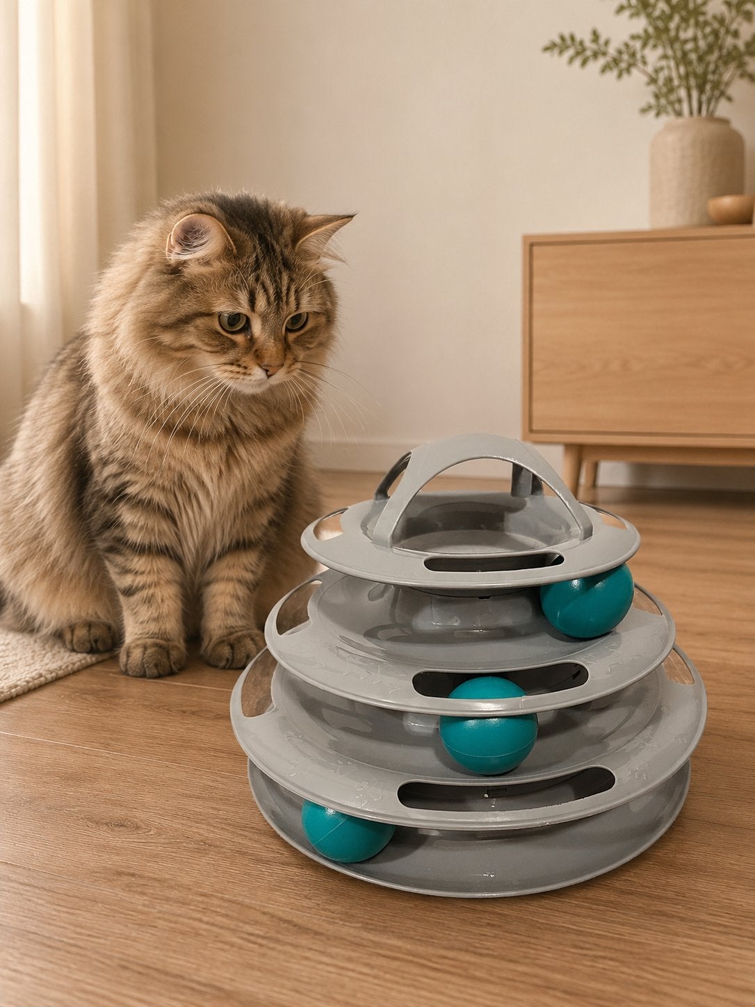 Katten speeltje met 3 balletjes, Dieren en Toebehoren, Ophalen of Verzenden, Zo goed als nieuw