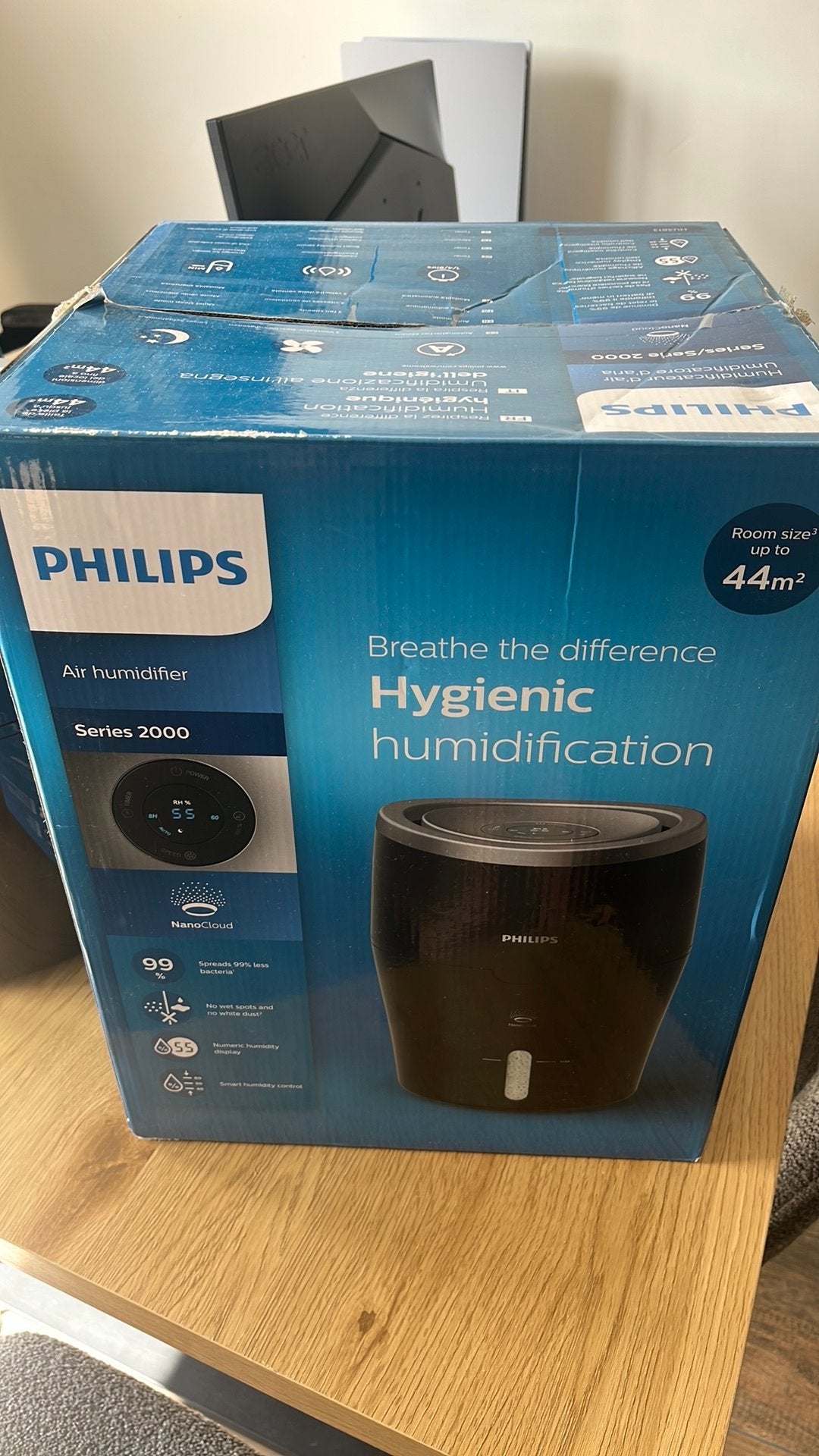 Philips NanoCloud Luchtbevochtiger - Zwart, Witgoed en Apparatuur, Luchtbehandelingsapparatuur, Ophalen of Verzenden, Gebruikt
