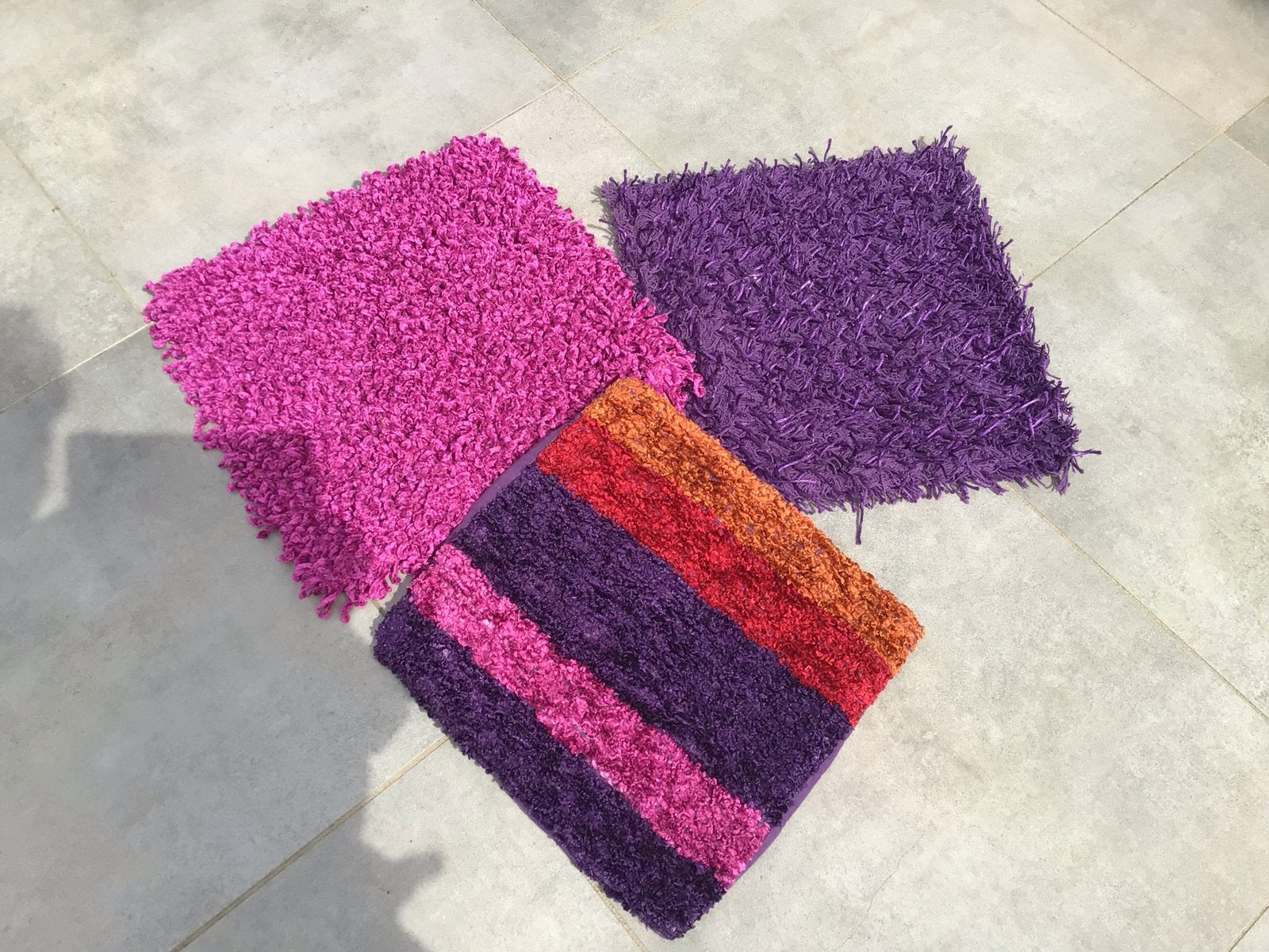 Set van 3 Kussenhoesjes - Roze, Paars en Gestreepte, Ophalen, Zo goed als nieuw, Overige kleuren, Vierkant