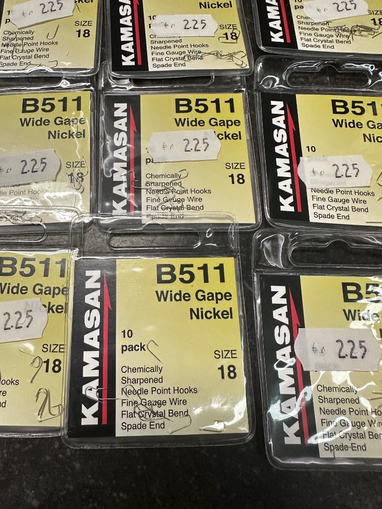 15 zakjes kamasan b511 maat18 vishaken, Haak, Ophalen of Verzenden, Nvt, Nvt