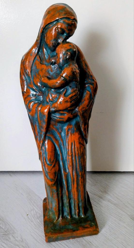 Maria met Kind  Terracotta Beeld, Ophalen of Verzenden