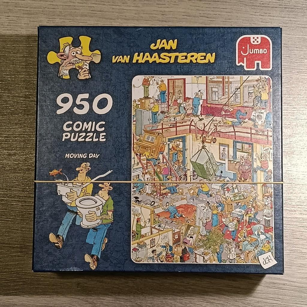 Jan van haasteren puzzle comic moving day (compleet), Ophalen of Verzenden, 500 t/m 1500 stukjes