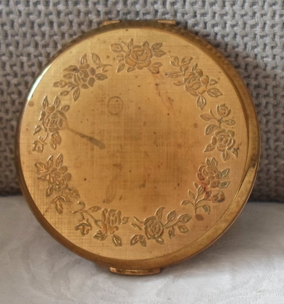 Metalen Poederdoos/ powdercompact. Jaren '50. Stratton., Ophalen of Verzenden