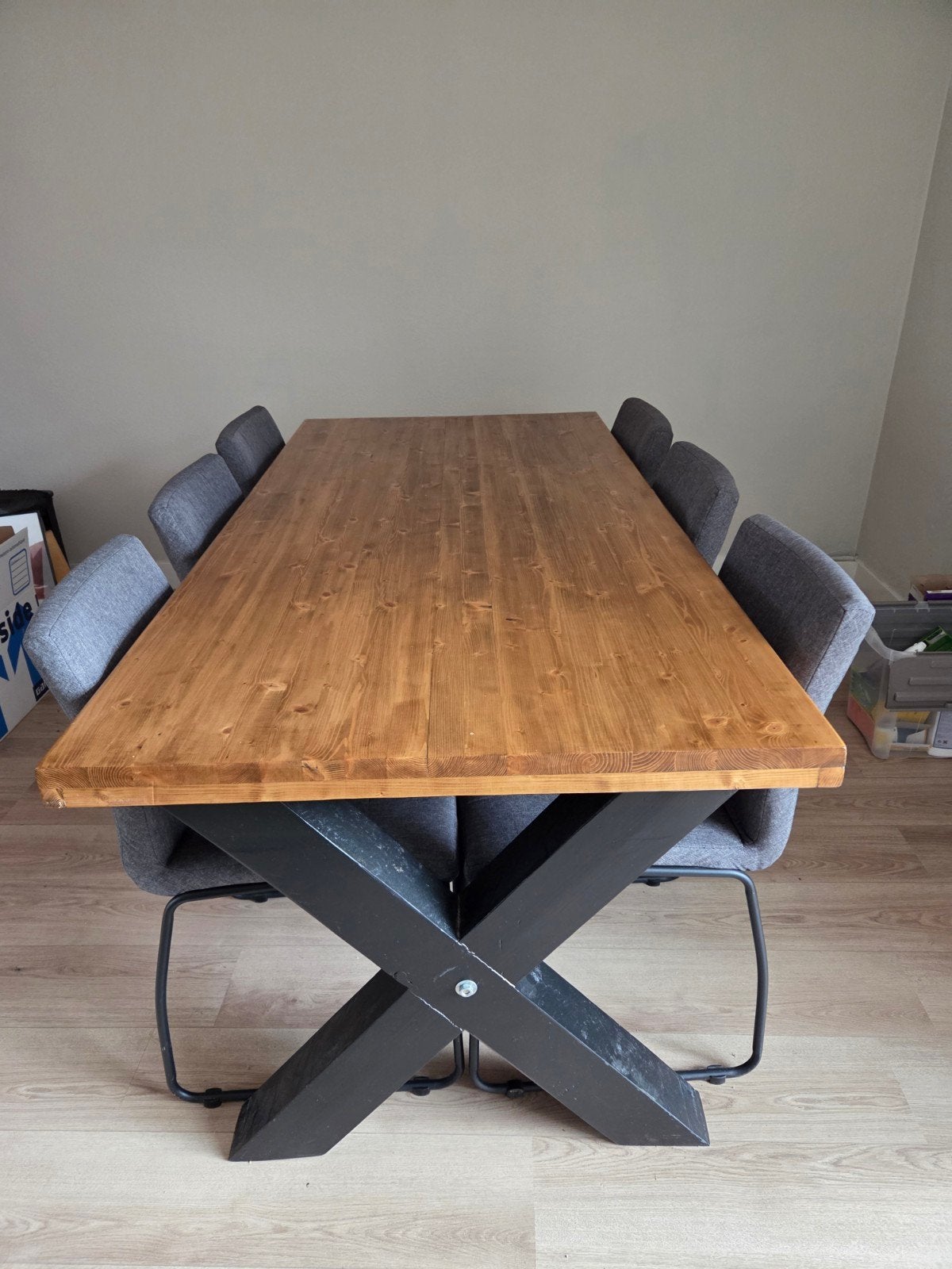 Eettafel 190x90 (met 6 stoelen), Ophalen, 50 tot 100 cm, Zo goed als nieuw, Vijf personen of meer