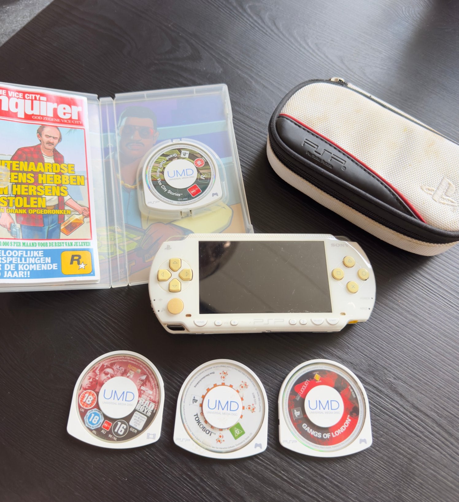 PSP met Gta + meer, Spelcomputers en Games, Gebruikt, Ophalen of Verzenden, PSP, Met games