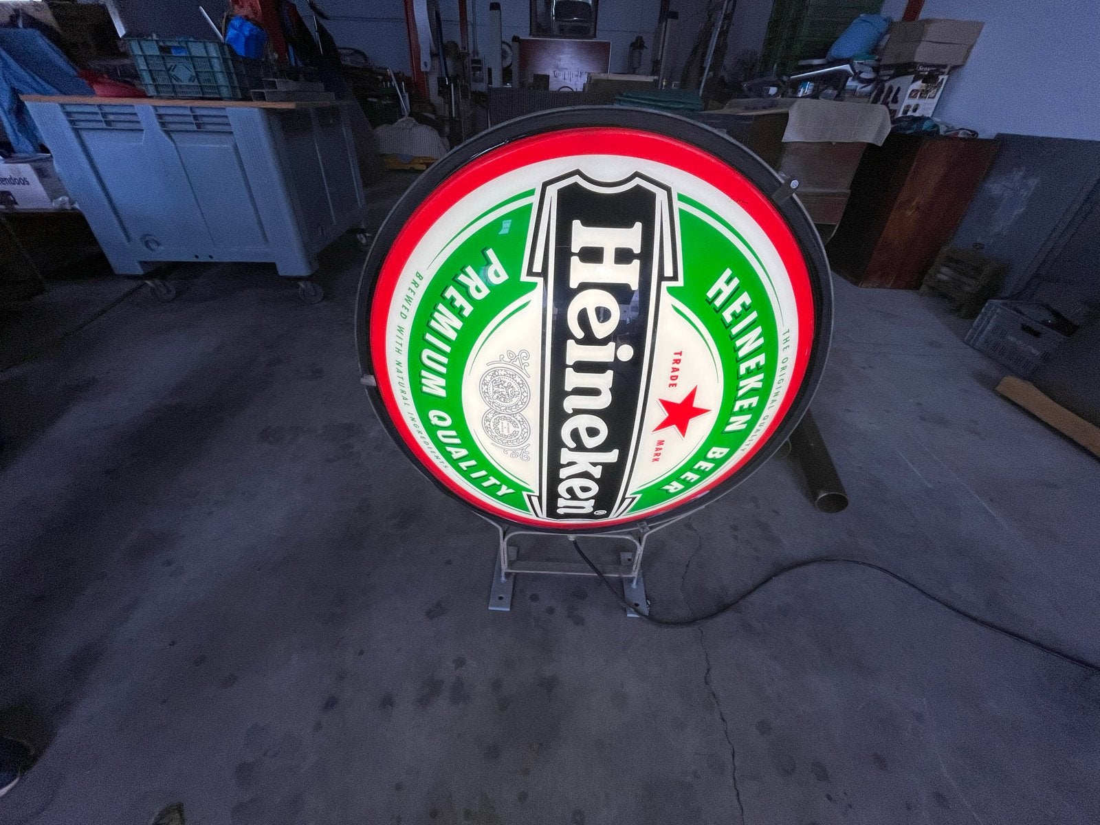 Heineken Lichtbak - Dubbelzijdig Reclamebord, Ophalen of Verzenden, Gebruikt, Lichtbak of (neon) lamp