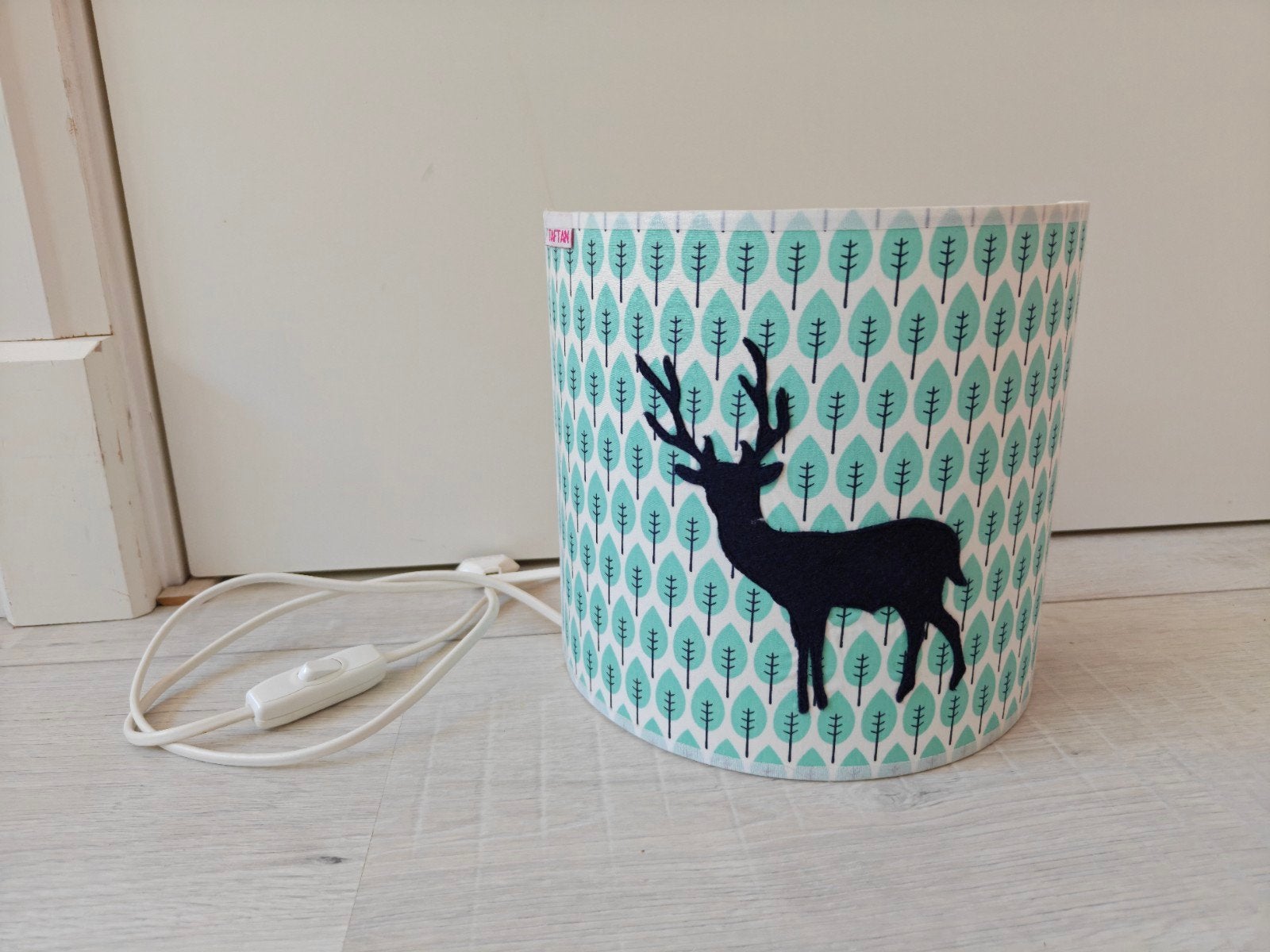 Taftan hert lamp voor kinderkamer, Met schakelaar, Overige merken, Meerkleurig, Textiel