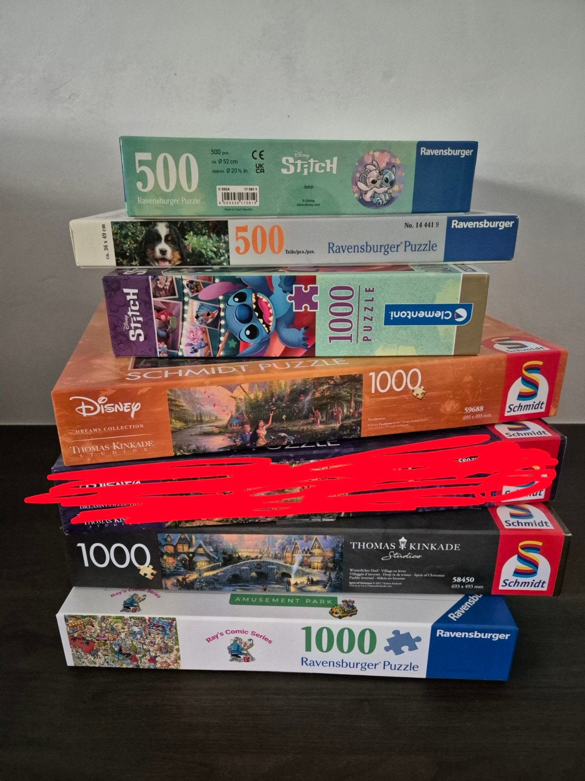 legpuzzels: Ravensburger, Clementoni, Schmidt (500-10, Ophalen of Verzenden, 500 t/m 1500 stukjes, Gebruikt, Legpuzzel