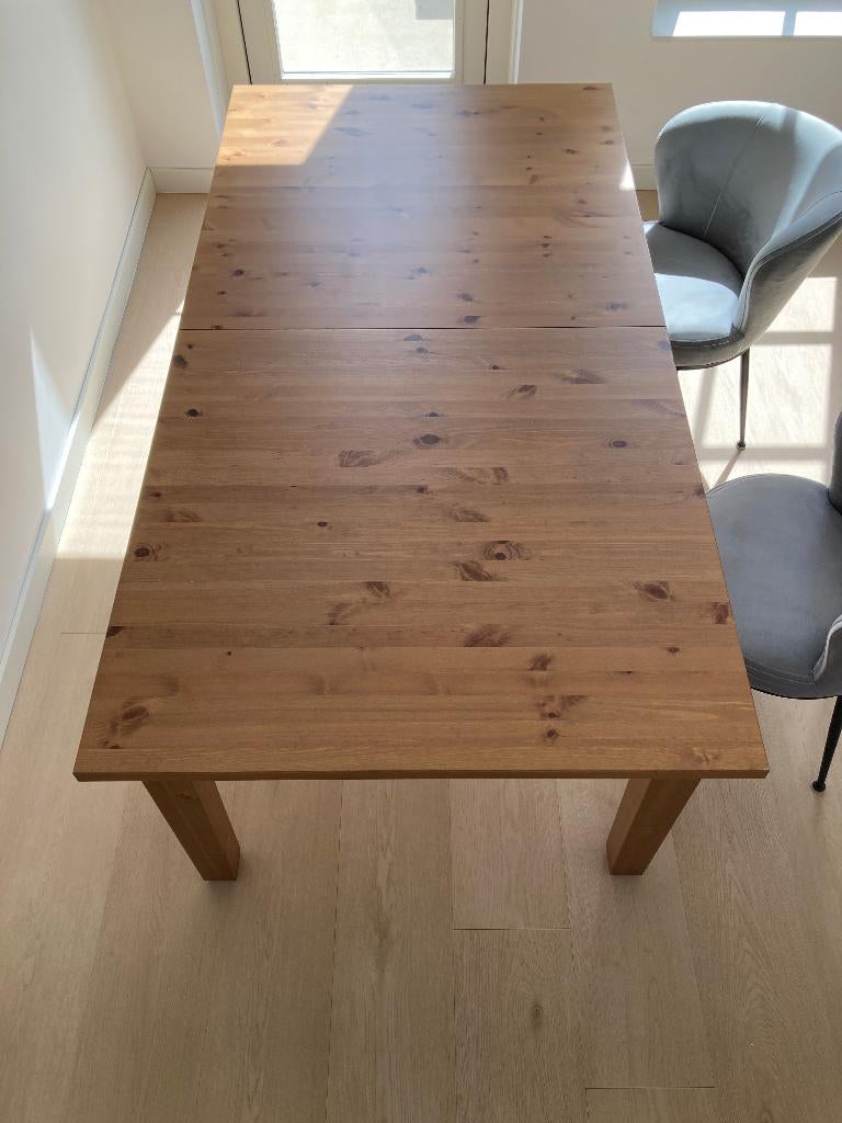 IKEA STORNÄS Uitschuifbare tafel, antieke afwerking, Ophalen, Gebruikt, 100 tot 150 cm, 200 cm of meer