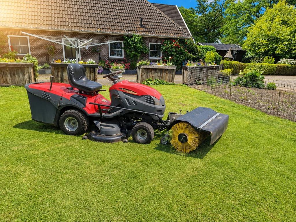 Zitmaaier met rolbezem en aanhangwagen, Tuin en Terras, Ophalen, Gebruikt, 50 cm of meer