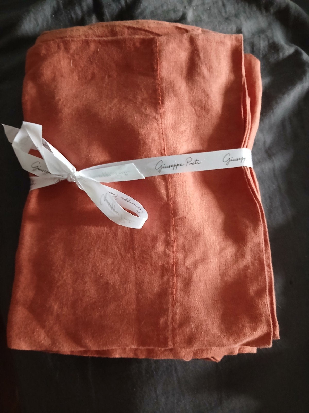 2 100 % linnen slopen  50x70 oranje, Hoeslaken of Sloop, Linnen, Oranje, Ophalen of Verzenden