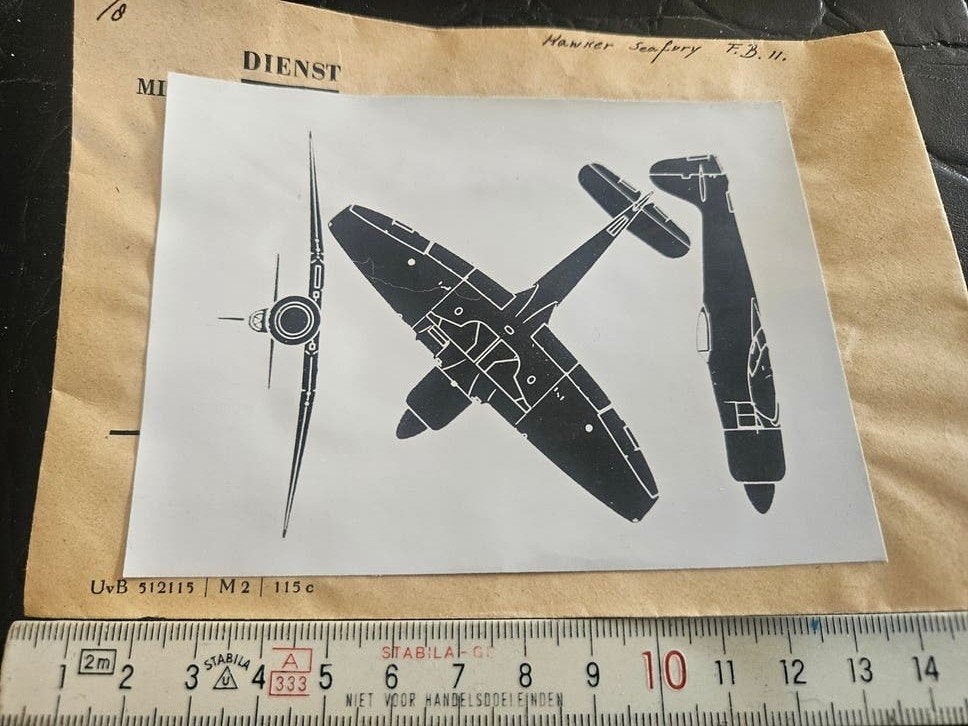Hawker Sea Fury F.B. 11 tekening Koninklijke Luchtmacht, Ophalen of Verzenden
