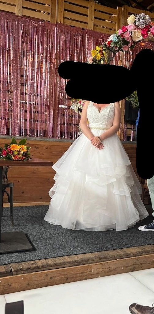 sprookje van een bruidsjurk, Ophalen, Gedragen, Wit, Trouwjurk