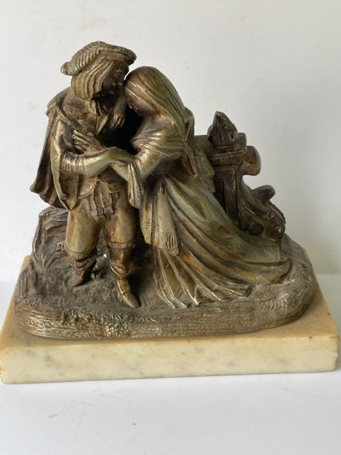 Antiek beeld Zamak Victoriaanse stijl Brevet Frankrijk 1875., Ophalen